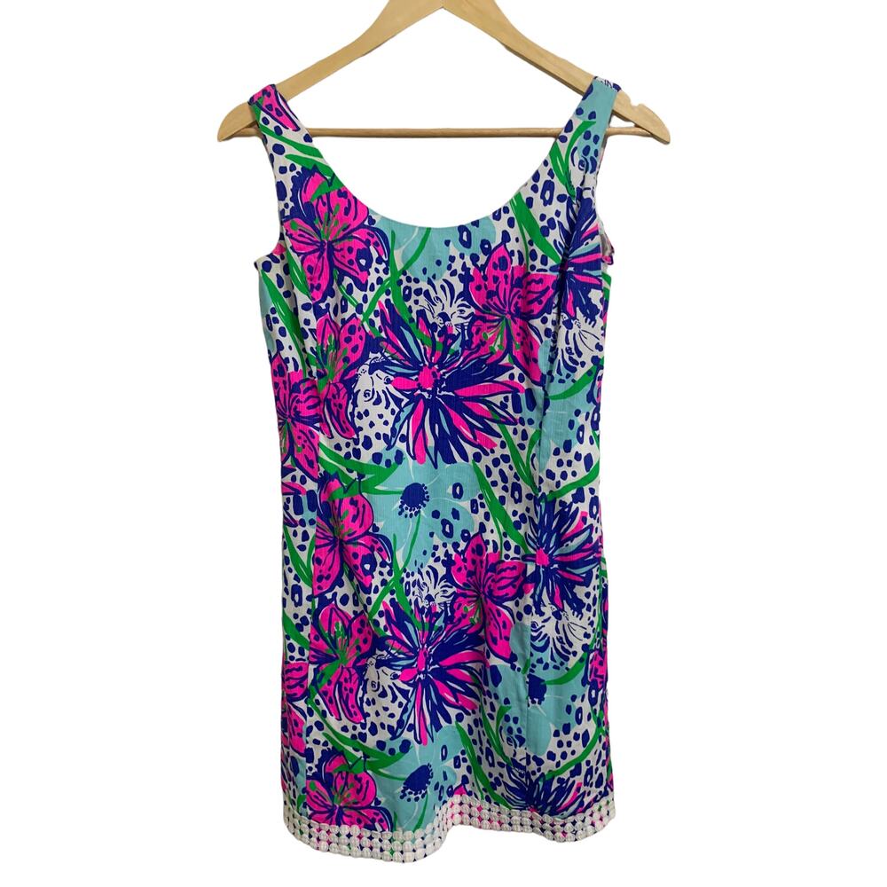 Lilly Pulitzer garden eaton shift dress blue size 2